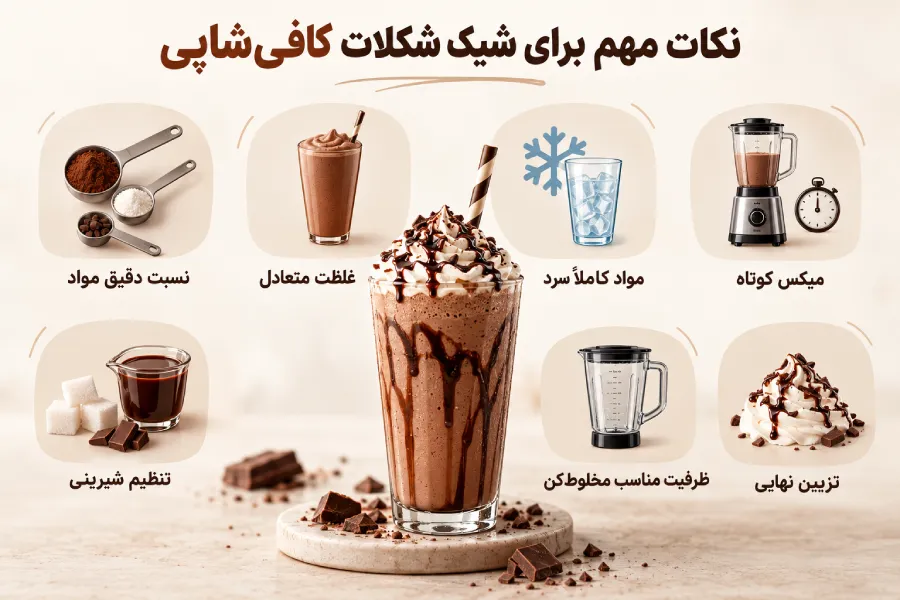 نکات مهم برای تهیه شیک شکلاتی کافی‌شاپی